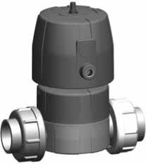 iaphragm valves pneumatic New generation PROGEF Stanar iaphragm valve IASTAR Six Unions with fusion sockets metric oel: aterial: PP- ouble flow rate compare to preecessor For easy installation an