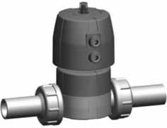 PROGEF Stanar iaphragm valve IASTAR Ten Unions with butt fusion spigots SR metric oel: aterial: PP- ouble flow rate compare to preecessor For easy installation an removal Short overall length