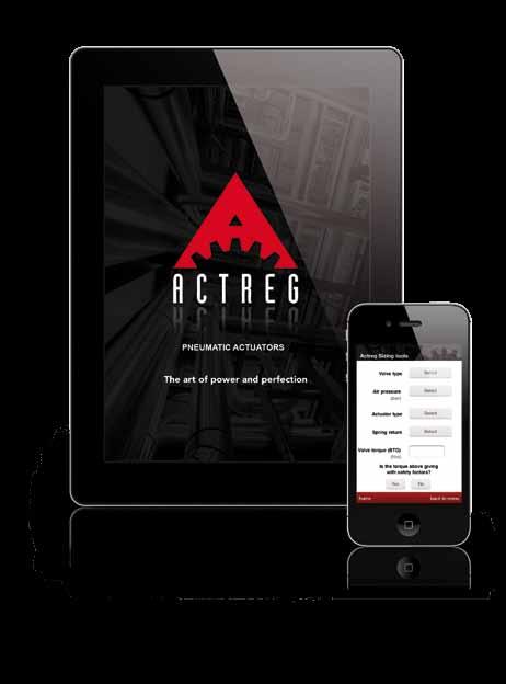 ACTREG MOBILE APPLICATION The All-in-one ACTREG interface is a must have for the modern automation valve business.