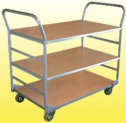 Table Trolley 3-tray, Rocking type Table Trolley OVERALL DIMENSIONS: 1000mmL x 600mmW x 1020mmH Fix each end-frame to