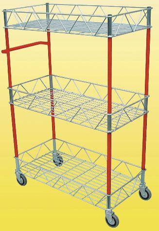 Capacity 260kg per trolley PMB3 3-tier Basket Trolley PMB: BASKET HEIGHT PMB1: PMB2: PMB3: KITSET BASKET TROLLEYS 920L x 470W x