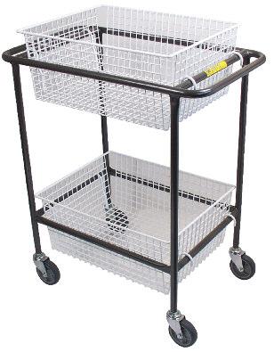 160kg 1070L x 595W x 945H Baskets: 94L & 146L 125mm rubber-tyred, swivel 160kg BCT1 with two 47L plasticcoated wire baskets Liquor