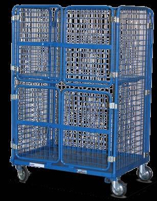The goods trolley is fitted with 4 x 150mmØ swivel wheels for easy