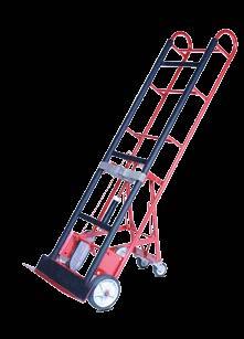 Tubular steel construction with a smooth durable powdercoat finish Fitted with 200mmØ pneumatic wheels with 20mm roller bearings Toe plate size 400mm wide x 285mm deep Trolley dimensions: 1225mm high