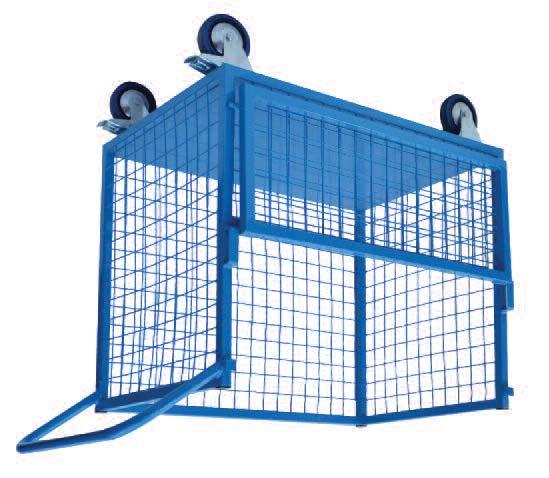 sides - 50x50mm size mesh 25mm square tube fully welded frame Capacity: 300kgs Handle Height: 980mm Base Height: 180mm Height from ground to the top of the drop down front: 530mm T8696 Fully Welded