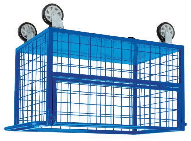 application Front cage folds down for easy access to trolley Quality castors for smooth and