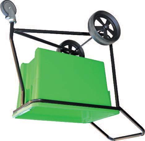 Ezi Mover Trolley HAND TROLLEYS The Ezi Mover trolley is great for both indoor or outdoor use Black powdercoated frame which fits 3 bin sizes Trolley