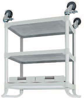 3 Tier Utility Carts Heavy duty plastic construction which resists dents, chips and rust Polypropylene handles with