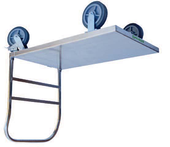 areas Available in 2 sizes Fixed handle Load Capacity: 600kg Handle Height: 970mm Platform Height: 280mm