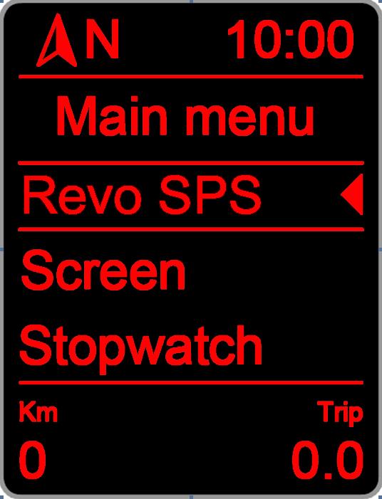 2. CONFIGURATION MENU To Access the SPS Pro configuration menu, press and hold the OK button in the multifunction steering Wheel (or wiper stalk), after a few seconds the next screen will be
