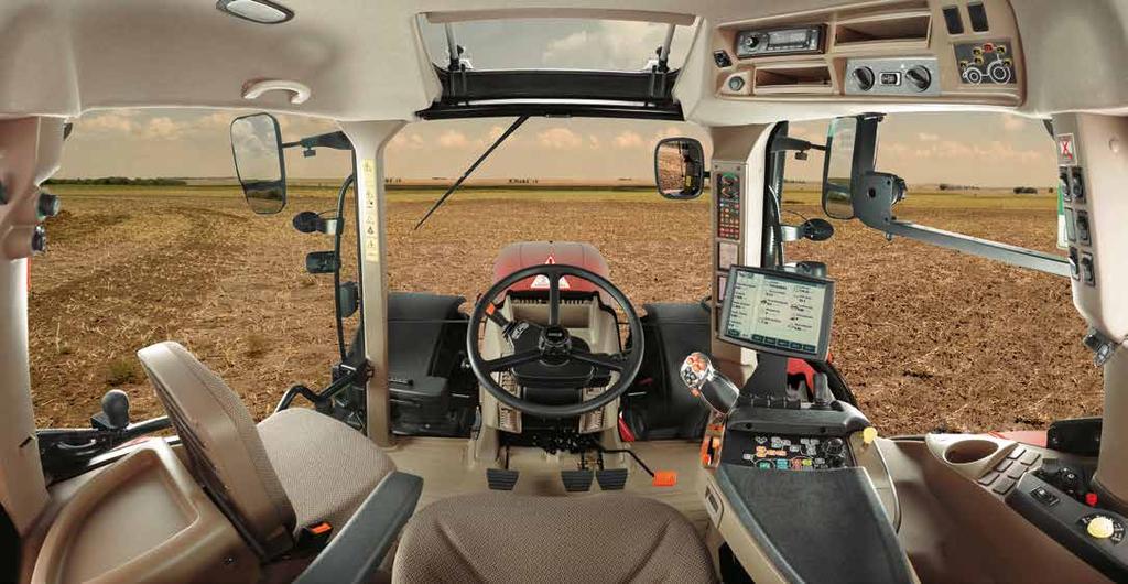 BEST PRACTISE Tractor operation has never been easier. Spacious Surround Vision cab features curved glass, low noise level and an unobstructed view of your surroundings.