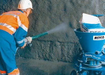 Both MEYCO Piccola and MEYCO GM are used for processing sprayed concrete.