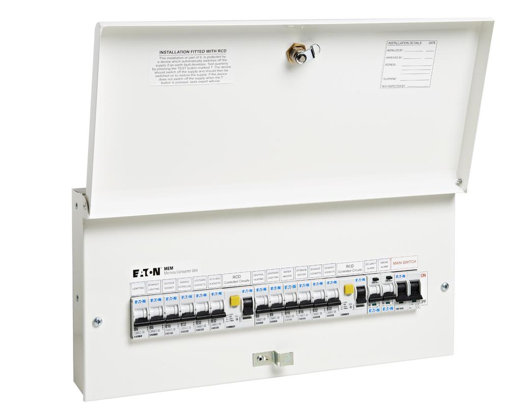 Modern IP30 robust steel enclosure with ample cable knockouts in the top, bottom and rear faces to allow cable entry via holes or rectangular trunking entries High quality clear sub circuit