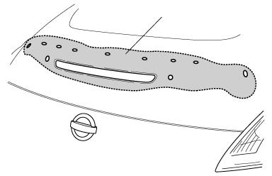 Center punch Fig. 5 5) Marking by using pattern paper a) Make a mark on the center of the + slit, using a punch. b) Remove the pattern paper. See Fig. 5. Φ3mm Φ7mm Φ3mm Φ10mm Fig.