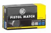 42 AMMUNITION RWS PROFESSIONAL LINE High accuracy for both competition and training RIFLE MATCH S *** fast training and competition cartridge Velocity in the supersonic range High precision both at