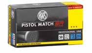6 g, V 0 330 m/sec (barrel length: 65 cm) PISTOL MATCH SR *** for the new star in match pistol cartridges Especially soft shot delivery provides good sighting control even during extremely short shot