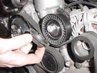 Remove A/C uni-belt from engine.