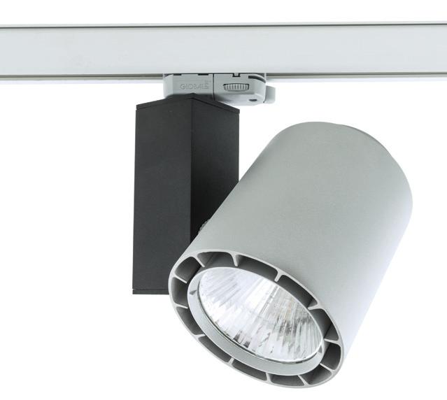 EL SPOT 1 Track mounted LED spot lamp. Body is made of steel and aluminium and it is available in grey/ black colour in standard, complete white, grey or black on request.