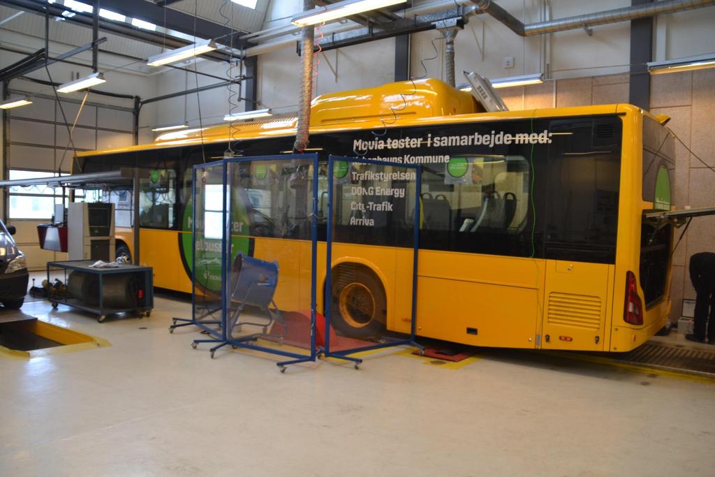 Bus at the heavy duty dynamometer in the