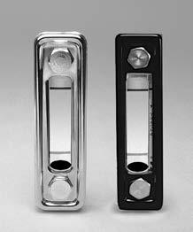 Gauges are made with transparent lens material and are suitable for lubricants, mineral, petroleum and water based fluids. They offer 18 visibility of fluid level.