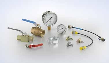In-Line Accessories Pressure Gauges In-Line Accessories Pressure gauges for monitoring system pressure ACCESSORIES Hoses and test points for sampling oil and determining ISO cleanliness levels