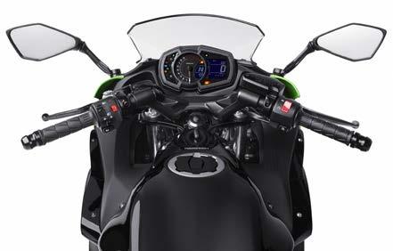 New windshield design further reinforces the overall Ninja image and features three-position