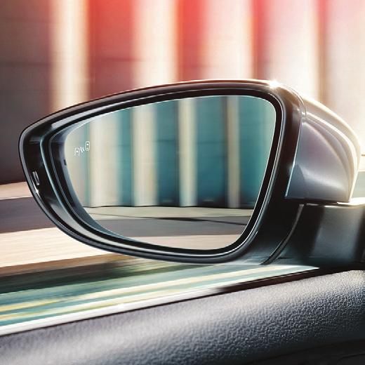 Available Blind Spot Detection with Rear Cross-Traffic Alert Check your surroundings safely and easily.