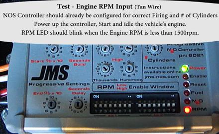 When the vehicle is at WOT and the RPM is within the defined RPM window the FUEL and N20 LED s should be ON solid.