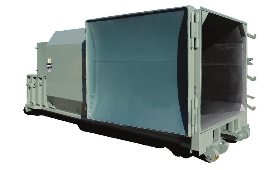 RJ-250SC Features Great for high liquid waste Large 41 x 58 (1041mm x 1473mm) Feed Opening Full Door Seal with P-Seal Bubble Gate with Auto Relatch and Double-Hinge Door Qwik
