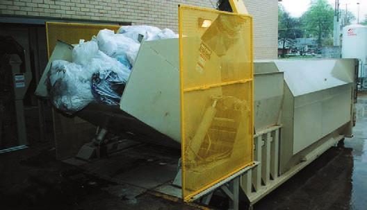 This RJ-250SC is located at a hospital and features a dock-level tipper system. Bags of waste are put directly onto the tipper and dumped into the compacter.