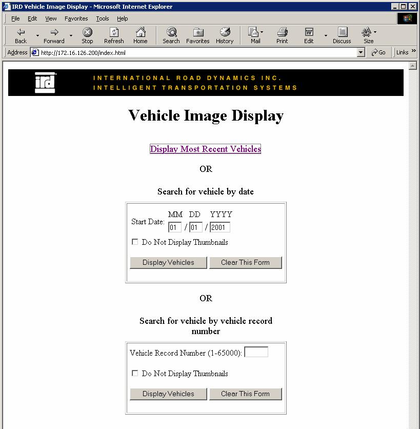 Web Based Virtual WIM Vehicle data for Real Time or Post