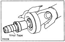 ASSEMBLE INTERMEDIATE SHAFT AND PROPELLER SHAFT (a) Install the dust boot. NOTICE: Assemble after wrapping vinyl tape around the spline so it will not damage the boot. (b) Apply grease to the spline.