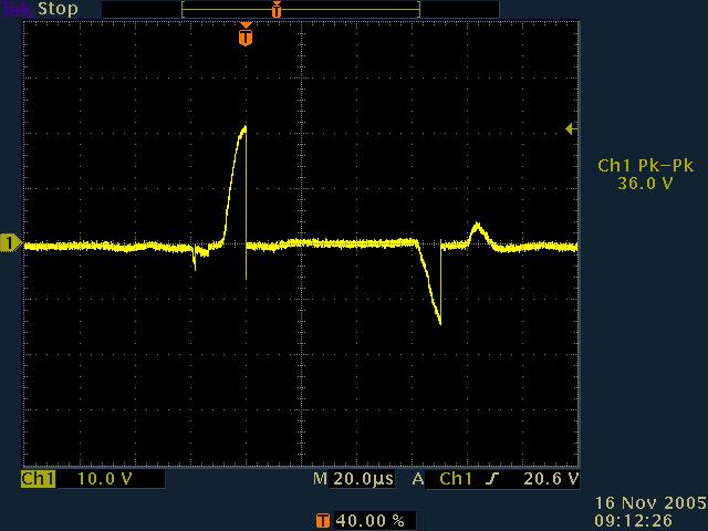 Bearing Discharge Voltage Pattern Bearing Discharge ~50 nano sec.