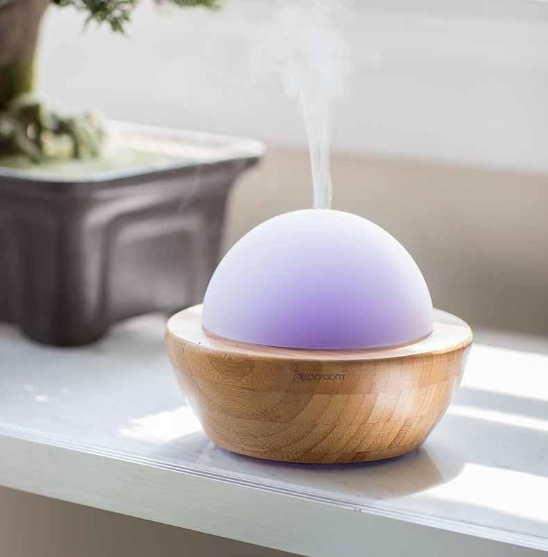 AromaGlobe GLASS & BAMBOO ESSENTIAL OIL DIFFUSER Suggested Retail $60.