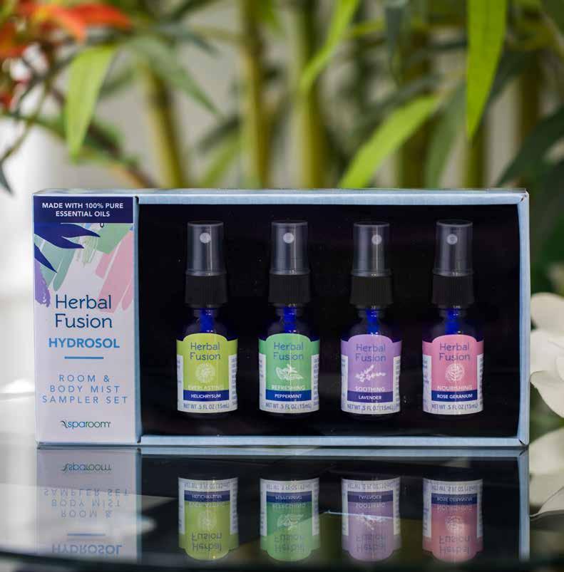 Herbal Fusion Hydrosol Room & Body Mist Sampler Set Suggested Retail $25.00 Enjoy your favorite essential oil aromas with a quick spritz of any one of these four half ounce therapeutic hydrosols.