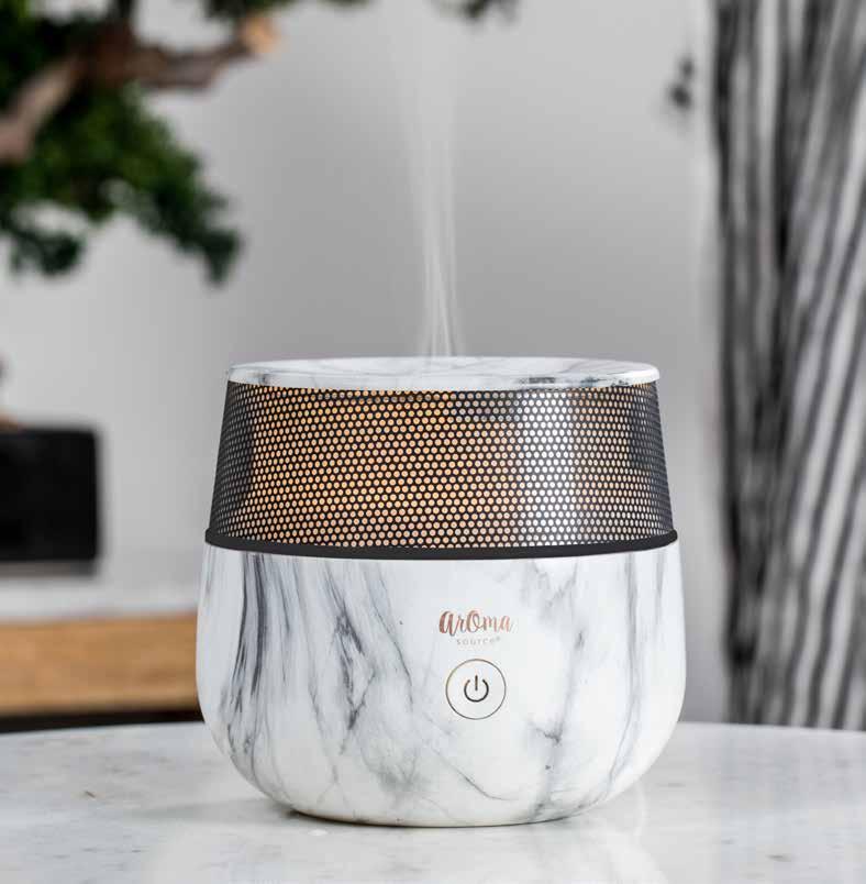 Mysto ULTRASONIC ESSENTIAL OIL DIFFUSER Suggested Retail $40.00 A classic and modern design with mesh detailing, available in bronze or white marble.