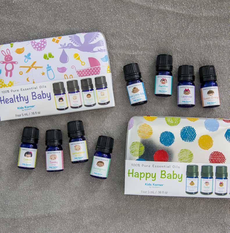 Healthy Baby Essentials ESSENTIAL OIL VARIETY PACK WITH TRAVEL TIN Suggested Retail $20.00 Each essential oil is hand-selected with child safety in mind, while delivering unique, all-natural aromas.