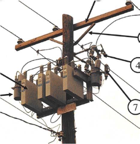 Electrical devices, usually located in a substation or on a pole, that supply reactive power, corrects power factor, and