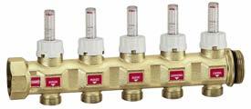 ..S Flow manifold with built-in flow meters and flow rate balancing valves.