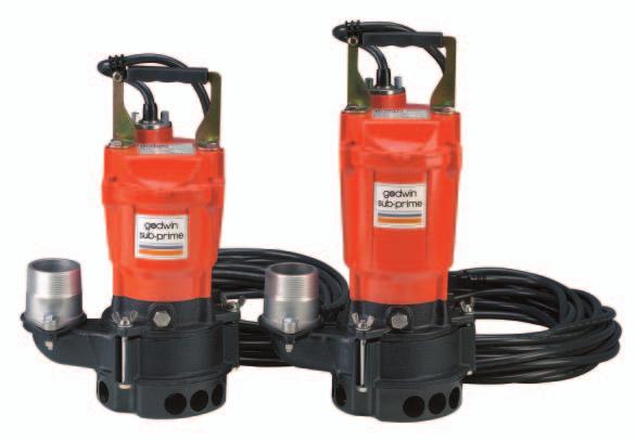 Godwin GSP Sub-Prime Small Dewatering Pumps 2 2 1 1 8 7 6 4 3 2 1 GSP2 GSP1 GSP 1 2 3 4 6 7 8 9 1 11 12 US GPM Compact, slim-line, top discharge design to fit into confined spaces Durable silicon