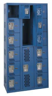 lockers HSPV-04 Single-Point Ventilated Lockers body construction: Unibody  rigid unit base, 16 gauge continuous top, 16 gauge diamond perforated