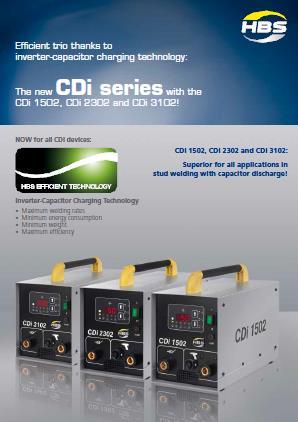Efficient trio thanks to inverter-capacitor charging technology The new CDi series with CDi 1502, CDi 2302 and CDi 3102 for stud welding with capacitor discharge In line with the subject of maximum