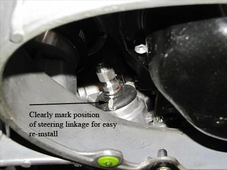 as well as the connection point between the joint and steering rack.