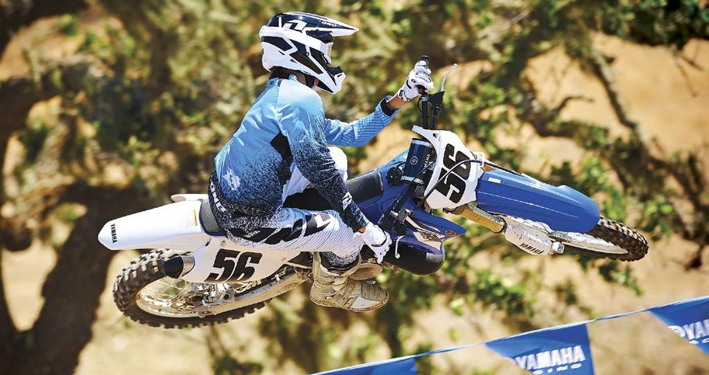 YZ250 9 Speed-Sensitive System, Kayaba cartridge fork features a twin-chamber