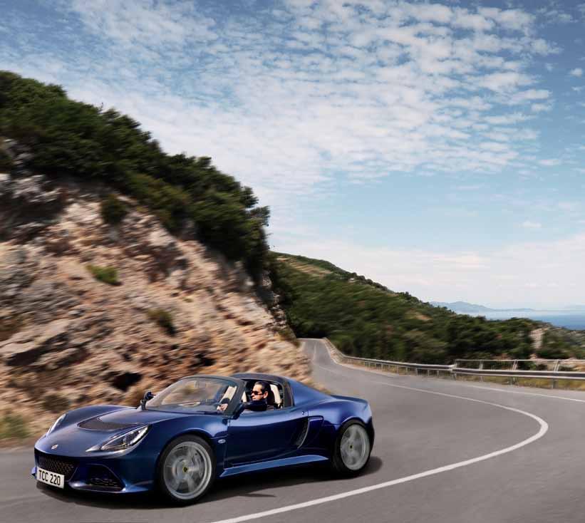 HOME ON THE ROAD The transition from twisting track to open road does not faze the Exige S, with its expertly engineered suspension working in harmony with its chassis and sticky Pirelli tyres,