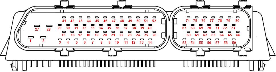 Shown below are the 04-05 Lotus 2ZZ-GE ECU pinout chart and pin numbering for the 04-05 ECU header.
