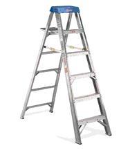 Types of Ladders Stepladders Erect a stepladder only on a flat level surface.
