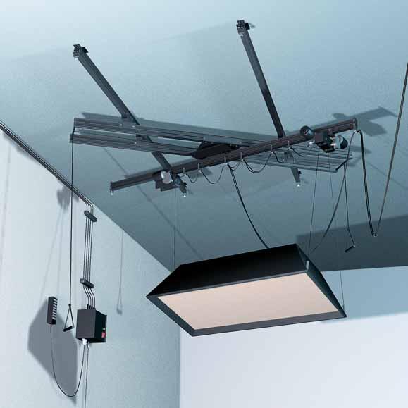 SKY TRACK SYSTEM _ Kits TOP TWIST FF3290 Large lighting banks can be hung from the ceiling and manoeuvred using the Top Twist, thanks to its combination of tracks/rails, carriages and