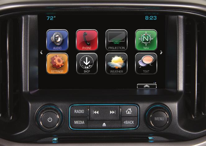 Chevrolet MyLink Radio with 7-Inch* or 8-Inch* Color ScreenF Refer to your Owner Manual for important safety information about using the infotainment system while driving.