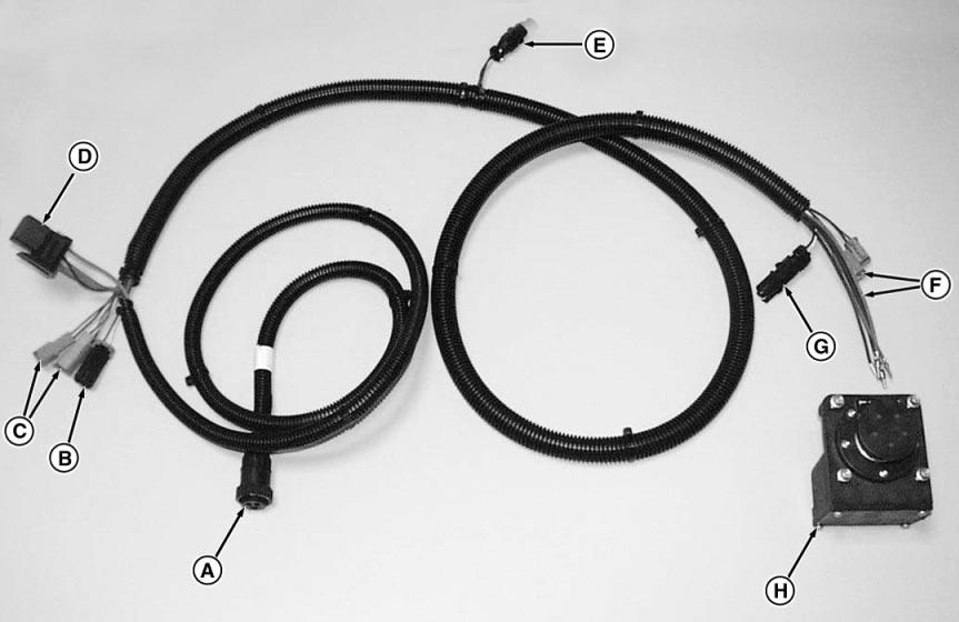 ISO IMPLEMENT HARNESS CONNECTOR IDENTIFICATION RW80441 UN 04DEC00 A Convenience Outlet C Implement CAN Cab E Radar Connector G Implement Switch Connector Connectors F